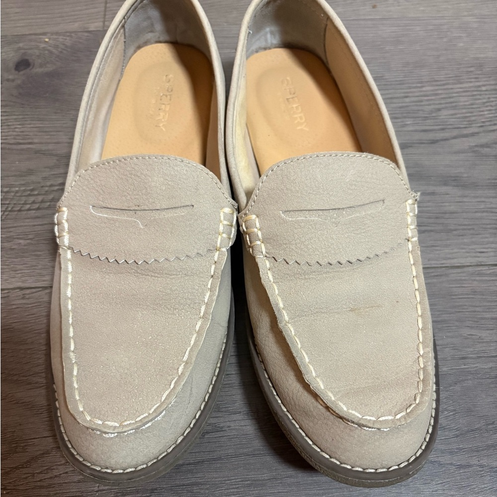 Sperry Topsider Seaport Penny Loafer Exotic Taupe Preppy Nautical Classic Office - Picture 3 of 7